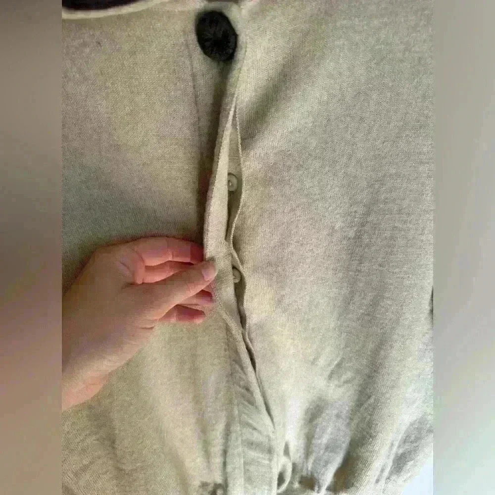 Vintage 1970’s Rare Jean Desses Sweater made in Paris France Brown Wool Cardigan - Picture 5 of 16